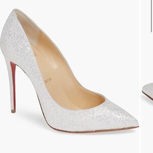🤍 White glitter Louboutin Pigalle pumps